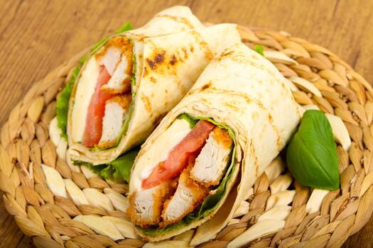 rollo de pan de pollo foto