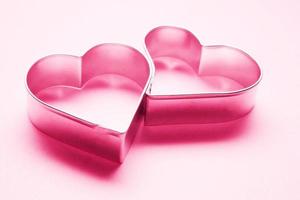 Two pink hearts photo