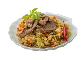 Fried rice with beef photo