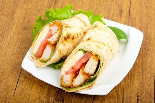 rollo de pan de pollo foto