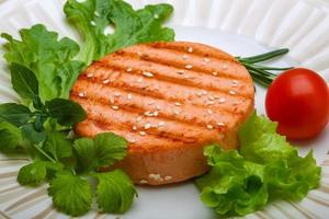 Salmon burger cutlet photo