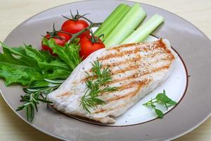 Grilled turkey steak photo