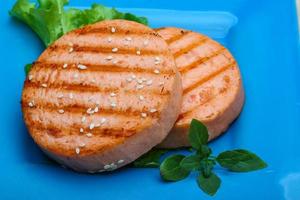 Salmon burger cutlet photo