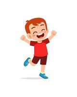 cute kid feel happy vector