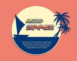 hello summer, background vector design