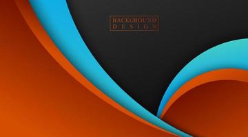 fondo abstracto, vector de diseño, naranja azul y negro