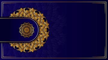 mandala background, gold round decoration on dark vector