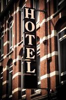 Amsterdam, Netherlands, 2022 - HOTEL sign on building photo