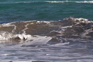 Sea waves on the Mediterranean sea photo