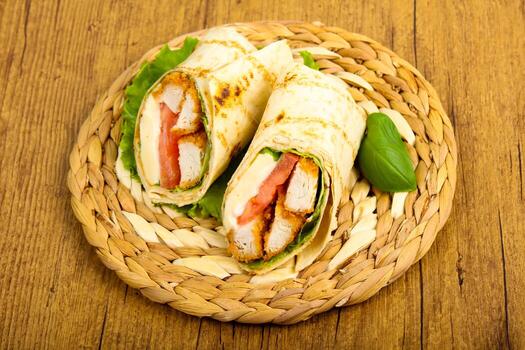 rollo de pan de pollo foto