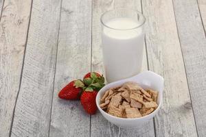Wheat flakes for breakfast photo