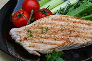 Grilled turkey steak photo