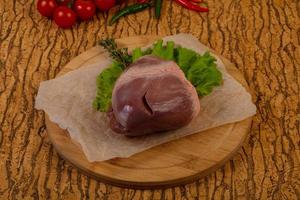 Raw pork heart photo