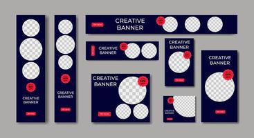 Set Of Ad Banner Template Design vector