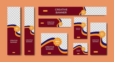 conjunto de diseño de plantilla de banner publicitario vector