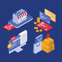 Online Shopping Element in Isometric Style vector