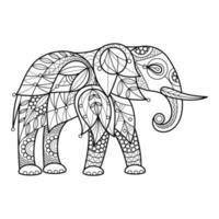 Hand drawn mandala elephant decorative ornament. For coloring page, print design, etc. vector