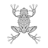 Hand drawn mandala frog decorative ornament. For coloring page, print design, etc.