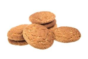 Heap of delicious  cookies isolated on white background photo