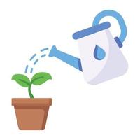 Gardening equipment, a flat icon design of watering plant vector