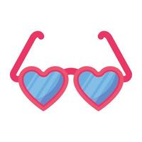 A scalable flat icon of heart glasses vector
