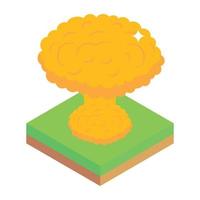 A volcano eruption isometric icon vector