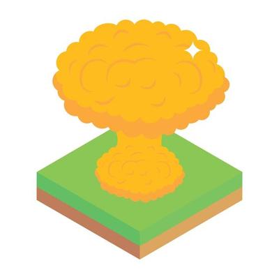 A volcano eruption isometric icon