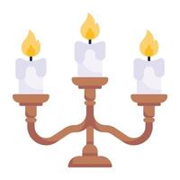 A trendy flat icon of candelabra vector