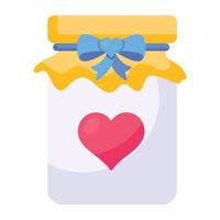 Get hold of this love jar icon, flat design vector