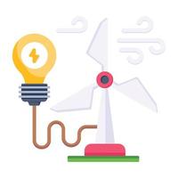 A trendy flat icon of windmill, renewable energy source vector