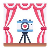 Catch a sight of this romantic recording flat icon vector