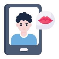 A modern flat icon of dating app vector