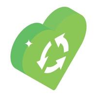 An eco love icon in isometric vector design