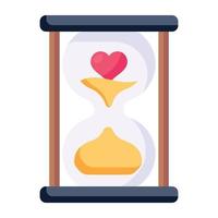 un icono plano personalizable de tiempo de amor vector