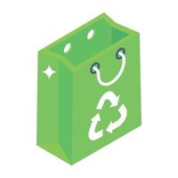 A reusable bag isometric icon download vector