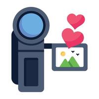 Catch a sight of this romantic recording flat icon vector