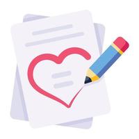 A handy flat icon of love note vector