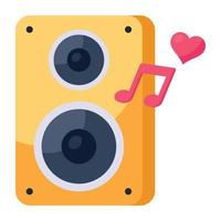 un icono plano editable de woofer vector