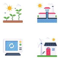 Set of Nature Flat Icons vector