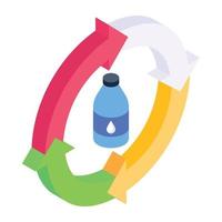 A bottle recycle isometric icon download vector