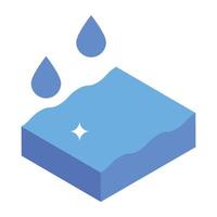 An icon of rain drops isometric design vector