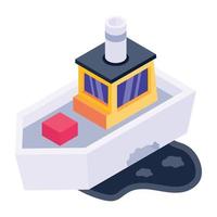 un icono de diseño isométrico de crucero de barco vector