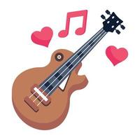 Flat icon of valentine music with scalability vector