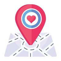 An editable flat icon of romantic location vector