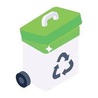 Recycle bin isometric vector design