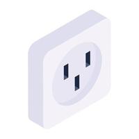 un icono de vector isométrico de socket