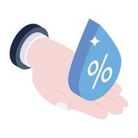 Trendy isometric icon of a save water vector