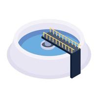 A trendy isometric icon of water reservoir vector