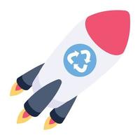 Modern isometric icon of a rocket vector