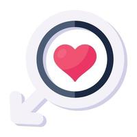 Trendy flat icon of male love vector